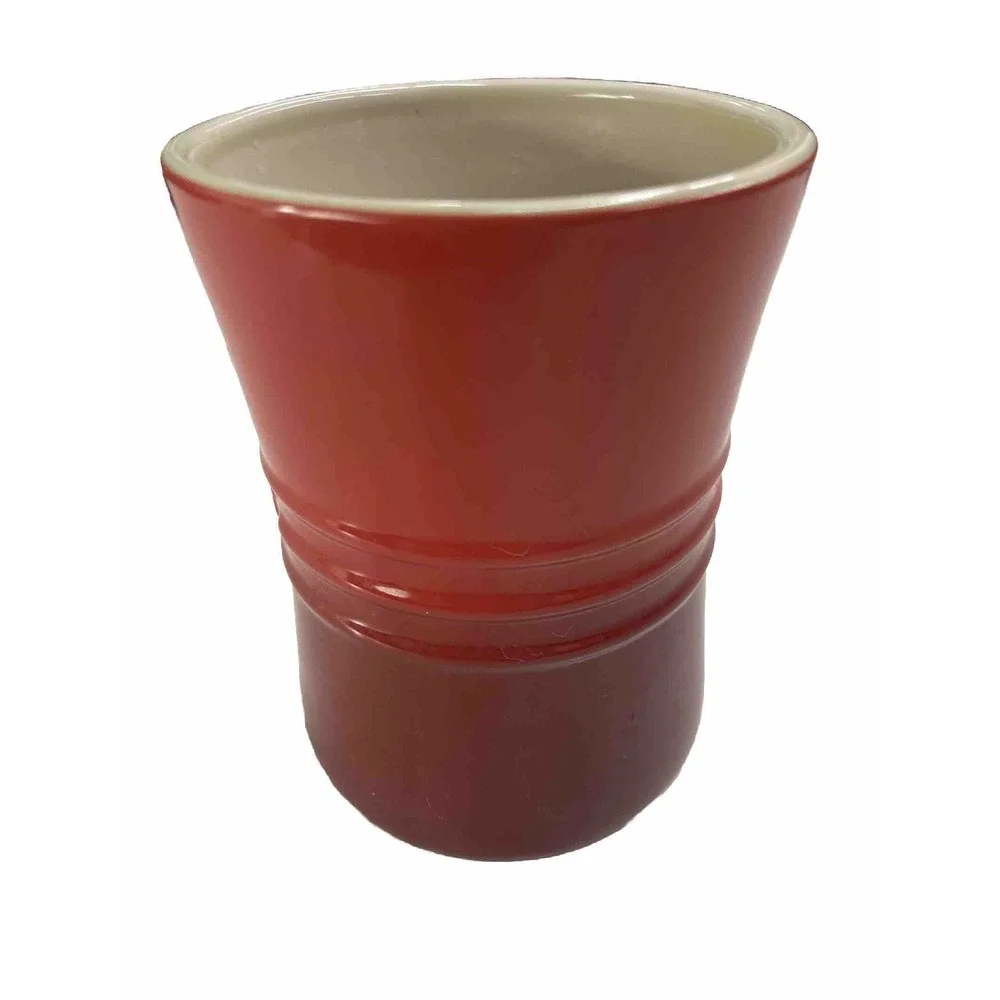 LE CREUSET Cerise Stoneware Utensil Holder Red Orange Ombre Crock